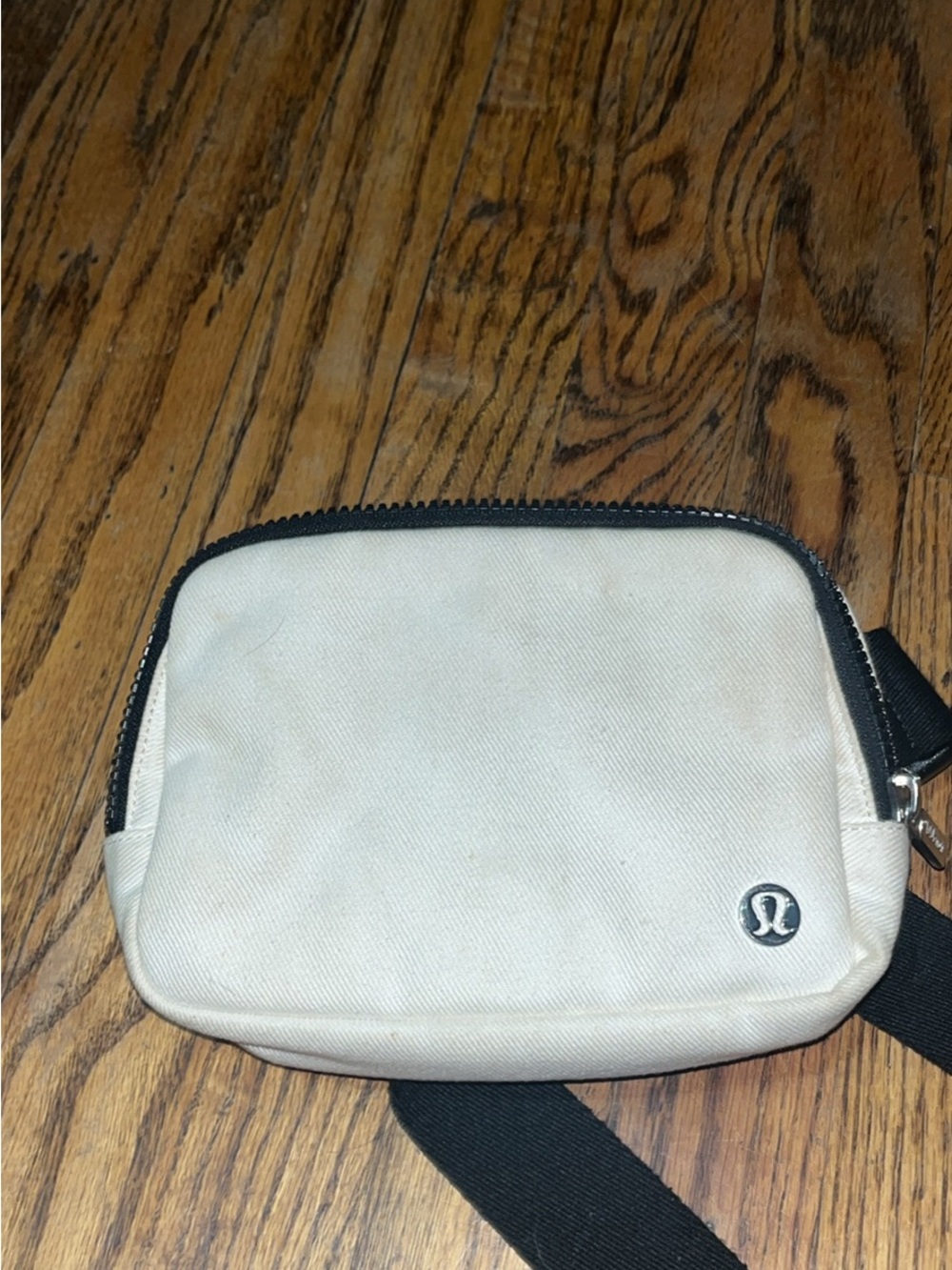 lululemon athletica Cream Crossbody Bag with Black Strap